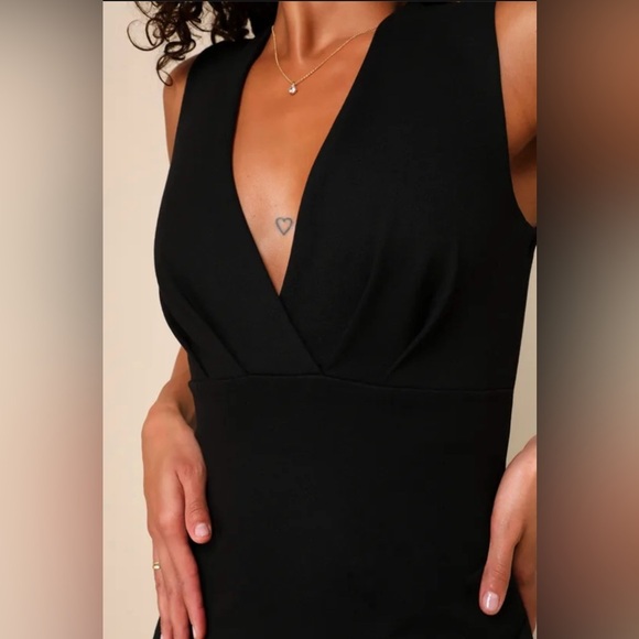Lulu's Black Sleeveless Cocktail Mini Dress NWT - Picture 4 of 8